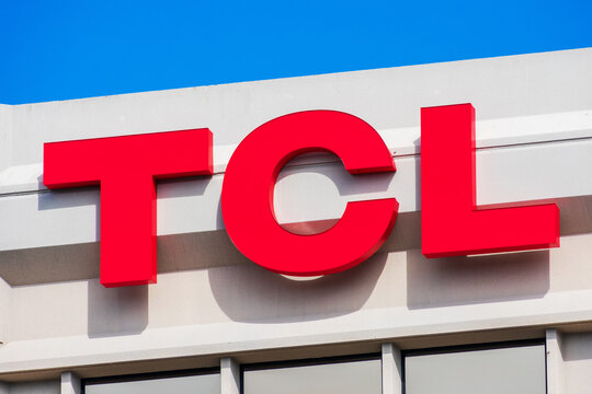 TCL logo on TCL Research America campus in Silicon Valley. TCL Corporation is a partially state-owned Chinese multinational electronics company - San Jose, CA, USA - 2020