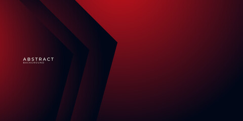 Abstract template black geometric polygon on red laser light neon futuristic technology design concept background with space for text. 