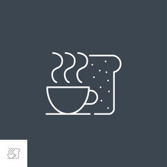 Breakfat Related Vector Line Icon. Isolated on Black Background. Editable Stroke.