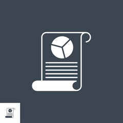 Report related vector glyph icon. Isolated on black background. Vector illustration.