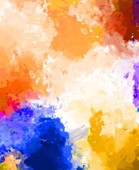 Brushed Painted Abstract Background. Brush stroked painting. Artistic vibrant and colorful wallpaper..