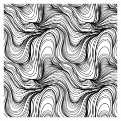 Abstract seamless pattern with black linear for coloring. Design for backdrops and colouring book with sea, rivers or water texture. Repeating texture. Print for the cover of the book, postcards.