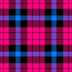 Tartan seamless plaid pattern illustration in pink, blue and black combination
