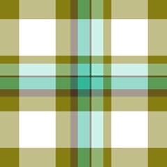 Tartan seamless plaid pattern illustration in green, brown and white combination for textile design