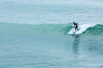 Surfer, Barrika beach, Bizkaia, Basque Country, Spain, Europe