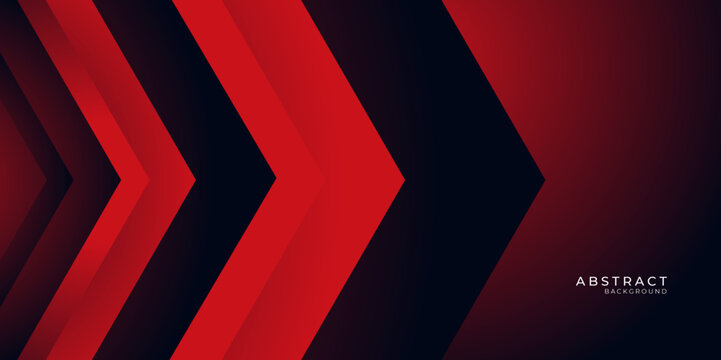 Abstract black and red tech wavy banner design 