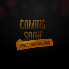 Golden coming soon under construction design banner