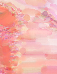 Watercolor abstract painting with pastel colors. Soft color painted illustration of calming composition for poster, wall art, banner, card, book cover or packaging. Modern brush strokes painting.