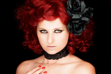 schöne rothaarige Frau