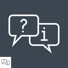 Question and Answer Mark in Speech Bubble Thin Line Vector Icon. Flat icon isolated on the black background. Editable EPS file. Vector illustration.
