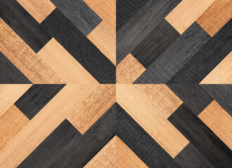 Wooden boards texture. Seamless wooden wall with geometric pattern. Wooden background.