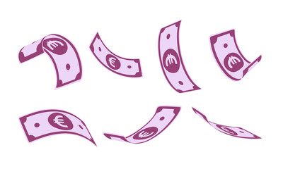 European Union Euro falling set, animation ready. 