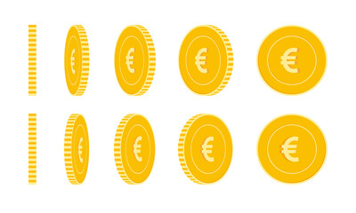 European Union Euro coins set, animation ready. EU