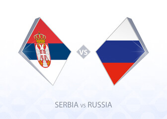 Europe football competition Serbia vs Russia, League B, Group 3.