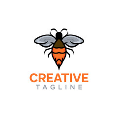 Bee logo. creative animal design vector template