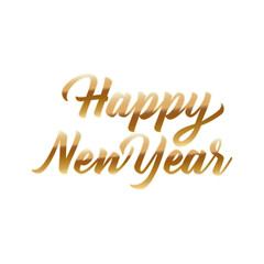 happy new year in gold harvest lettering
