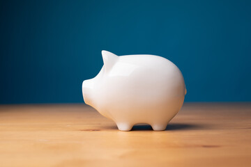 white piggy bank insurance money
