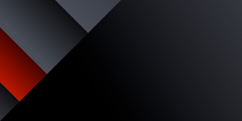 Fototapeta premium Black red grey abstract metallic 3D presentation background. Vector illustration design for presentation, banner, cover, web, flyer, card, poster, wallpaper, texture, slide, magazine