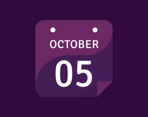 5 September, September 5 icon Single Day Calendar Vector illustration