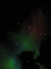 Star field in galaxy space with colorful nebula. Sci fi background of deep space. Ethereal wallpaper.