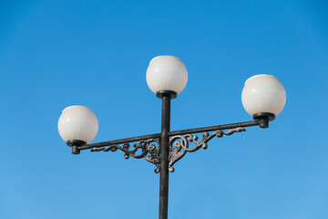 Lighting lamp on the stand, snow on the ceiling