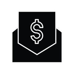 Dollar salary envelope glyph icon