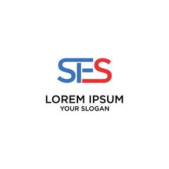initials company logo ses with modern lettering concept