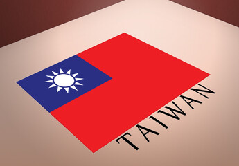 3d taiwan flag