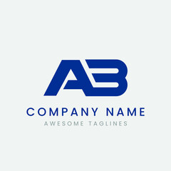 AB letter logo. A, B, BA vector logo template design