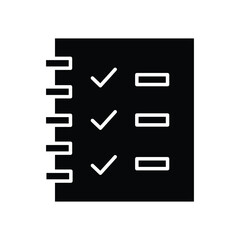 Checklist tick the boxes glyph icon