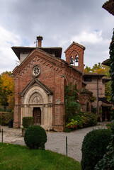 Kirche in der Altstadt von Grazzano Visconti in der Emilia-Romagna in Italien 