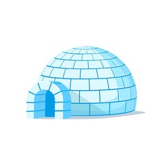 Vector cartoon illustration of an igloo.