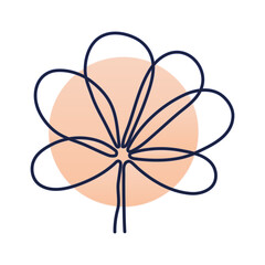 clover plant with stem, one line style