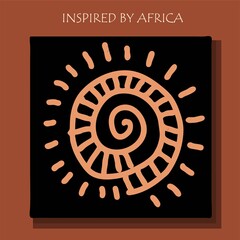 African background, flyer with grunge tribal traditional pattern. Conceptual design, Ethnic ornament. Warm browns. Trend illustration