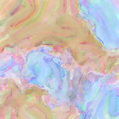 Watercolor abstract painting with pastel colors. Soft color painted illustration of calming composition for poster, wall art, banner, card, book cover or packaging. Modern brush strokes painting.