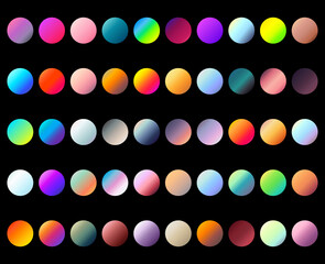 Round gradient set with modern abstract backgrounds. Colorful fluid covers for calendar, brochure, invitation, cards. Trendy soft color. Vector illustrations.