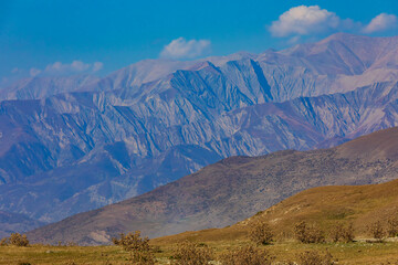 Layers of mountains during the day. Mountains of Azerbaijan