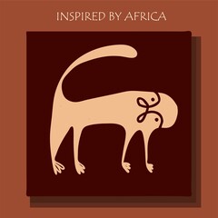 African background, flyer with grunge tribal traditional pattern. Conceptual design, Ethnic ornament. Warm browns. Trend illustration.