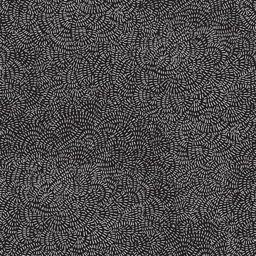 Vector seamless abstract pattern from white hand drawn chaotic stroke lines on a black background. Organic ornament, wallpaper, wrapping paper, Bohemian textile print