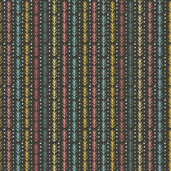 Doodle lines on dark background seamless pattern