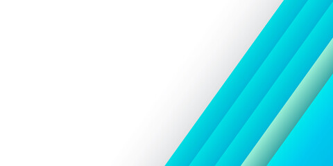 Modern blue green white abstract presentation background with 3D overlap layers