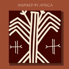 ican background, flyer with grunge tribal traditional pattern. Conceptual design, Ethnic ornament. Warm browns. Trend illustration