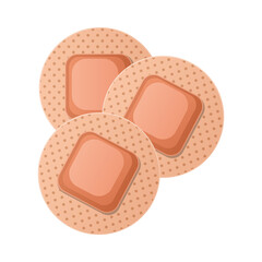 first AID sanitary adhesive strip icons over white background