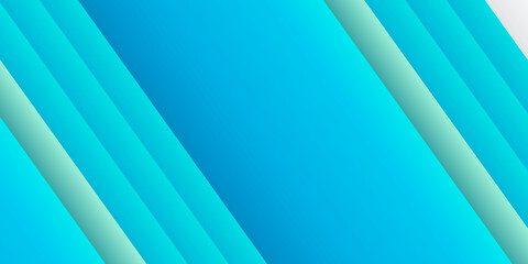 Blue green abstract presentation background with 3D stripes layers