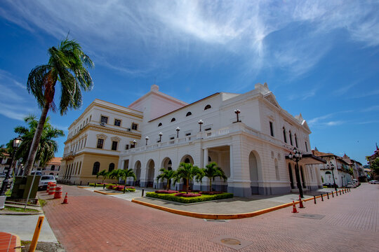 PANAMA, PANAMA - Sep 06, 2020: Teatro Nacional Panama