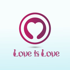 Love icon in a circle, logo template vector icon illustration design