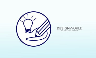 Light Bulb Education Logo, light and pencil icon, logo template vector icon illustration design