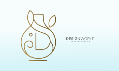 interior letter d logo design, logo template vector icon illustration design