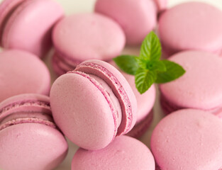 pastries macarons. Dessert. French cuisine. Selective focus.