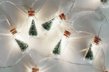 Christmas Tree Glass Jar Bottle String Lights